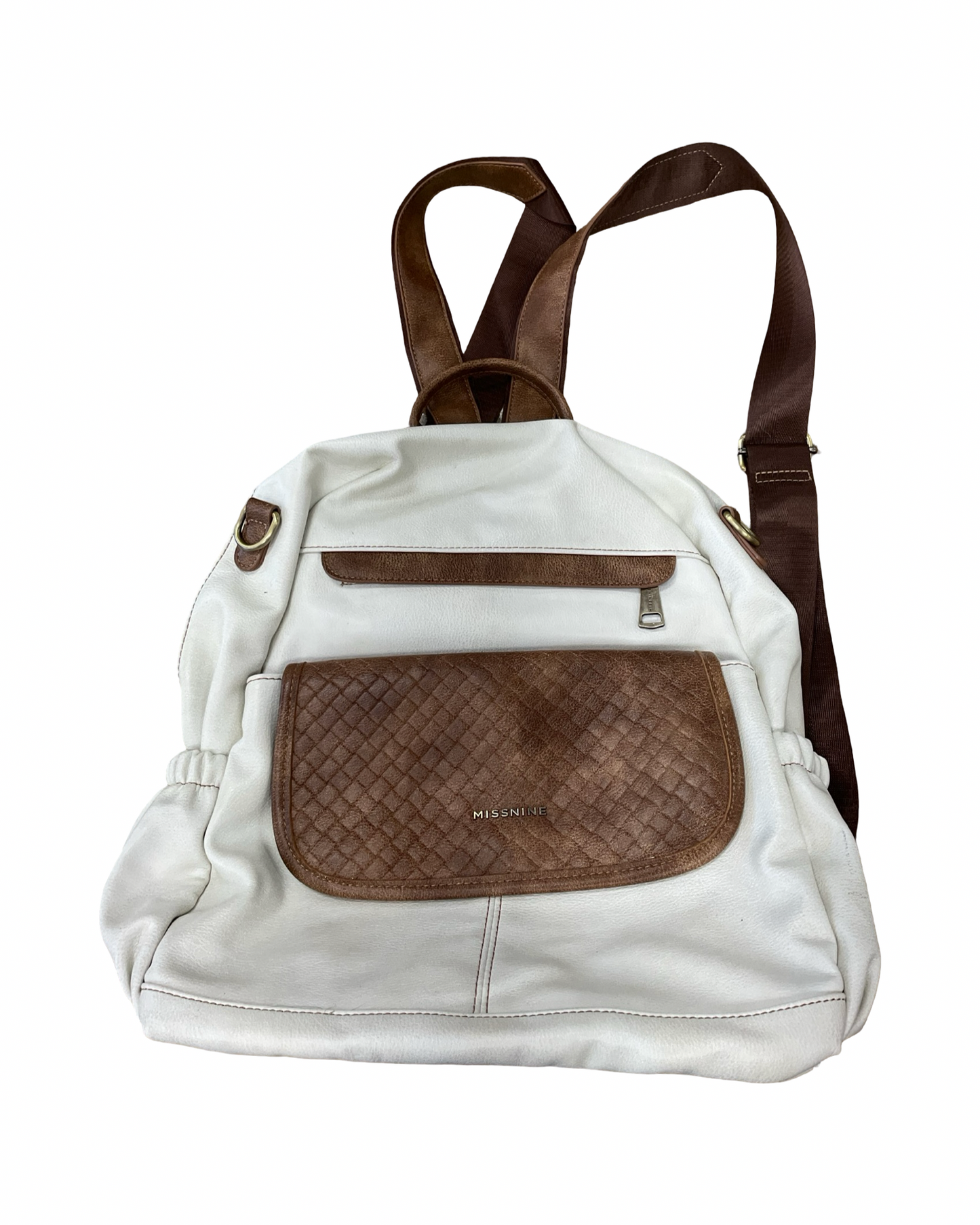 Backpack By Clothes Mentor In Cream & Tan, Size:Large