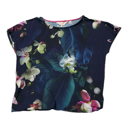 Top Ss Designer By Ted Baker In Floral Print, Size:Xs