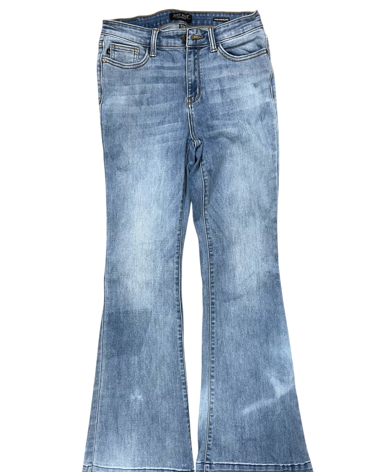 Jeans Flared By Judy Blue In Blue Denim, Size:6