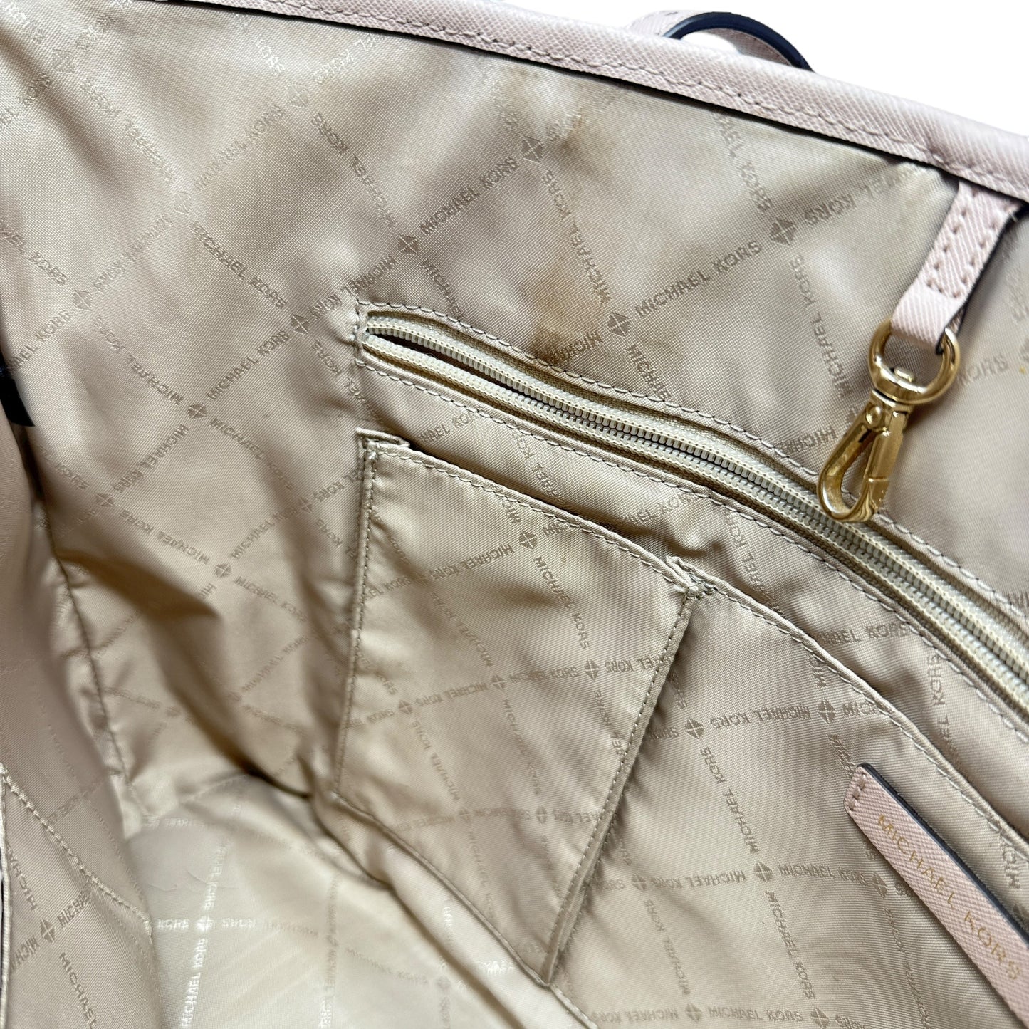 Jet Set Saffiano Leather Carryall In Ballet Designer By Michael Kors, Size: Medium