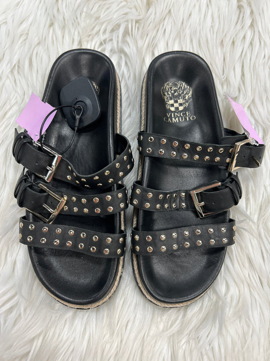 Sandals Flats By Vince Camuto In Black, Size:7.5