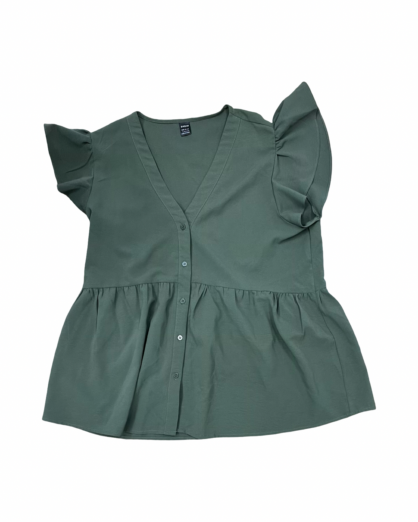 Blouse Ss By Shein In Green, Size:L