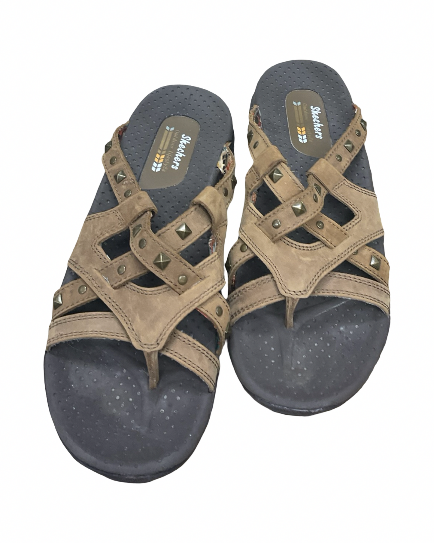 Sandals Flats By Skechers In Tan, Size:8