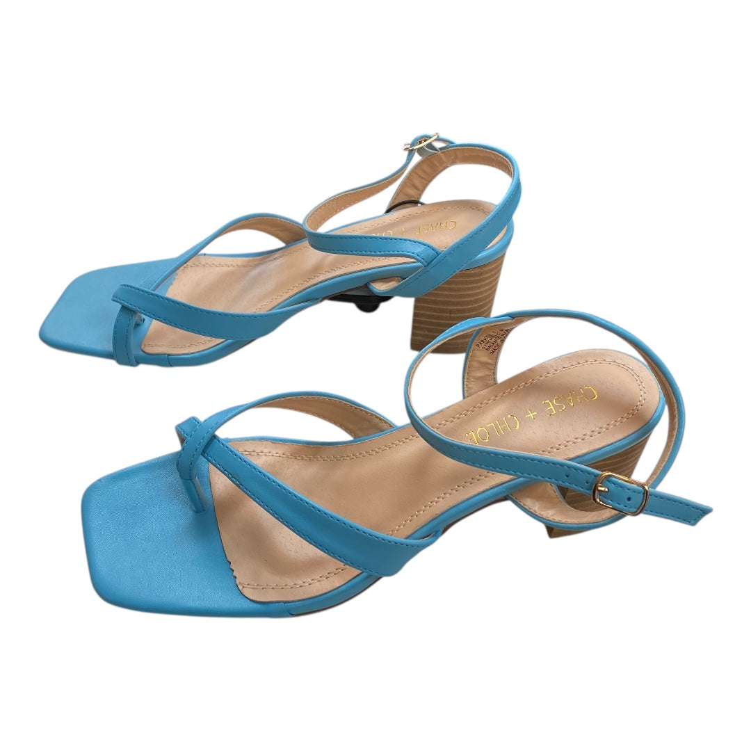 Sandals Heels Kitten By chase & Chloe  In Blue, Size:8