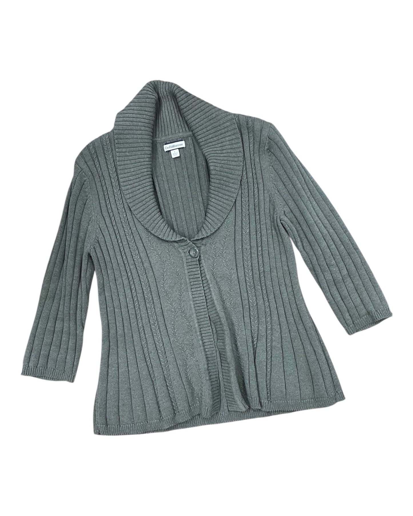 Cardigan By Croft And Barrow In Green, Size:L