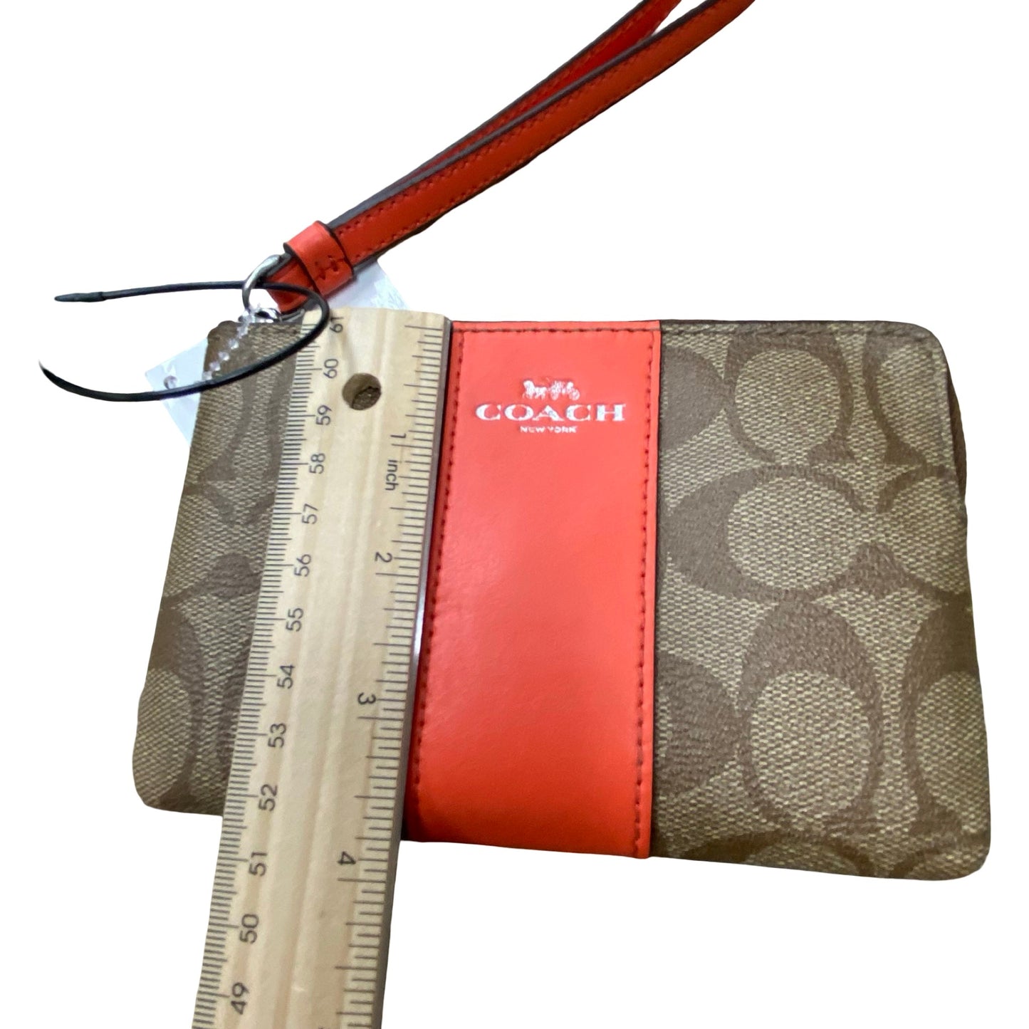 Wristlet Designer By Coach In Brown & Orange, Size:Small