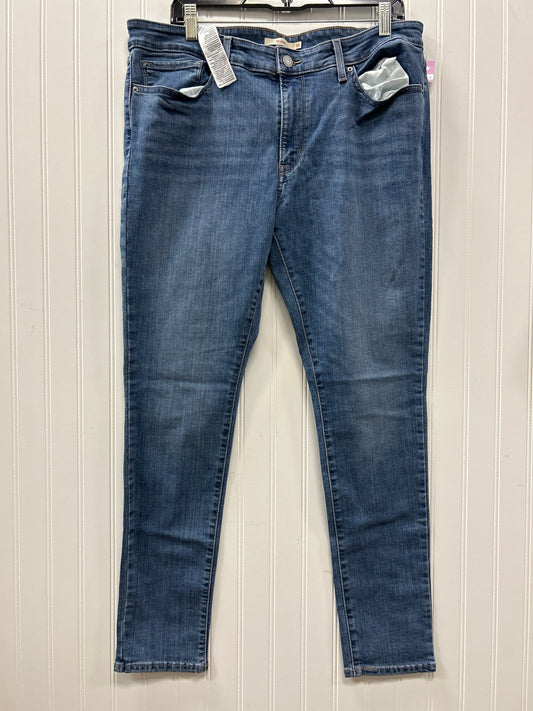 Jeans Skinny By Levis In Blue Denim, Size:12