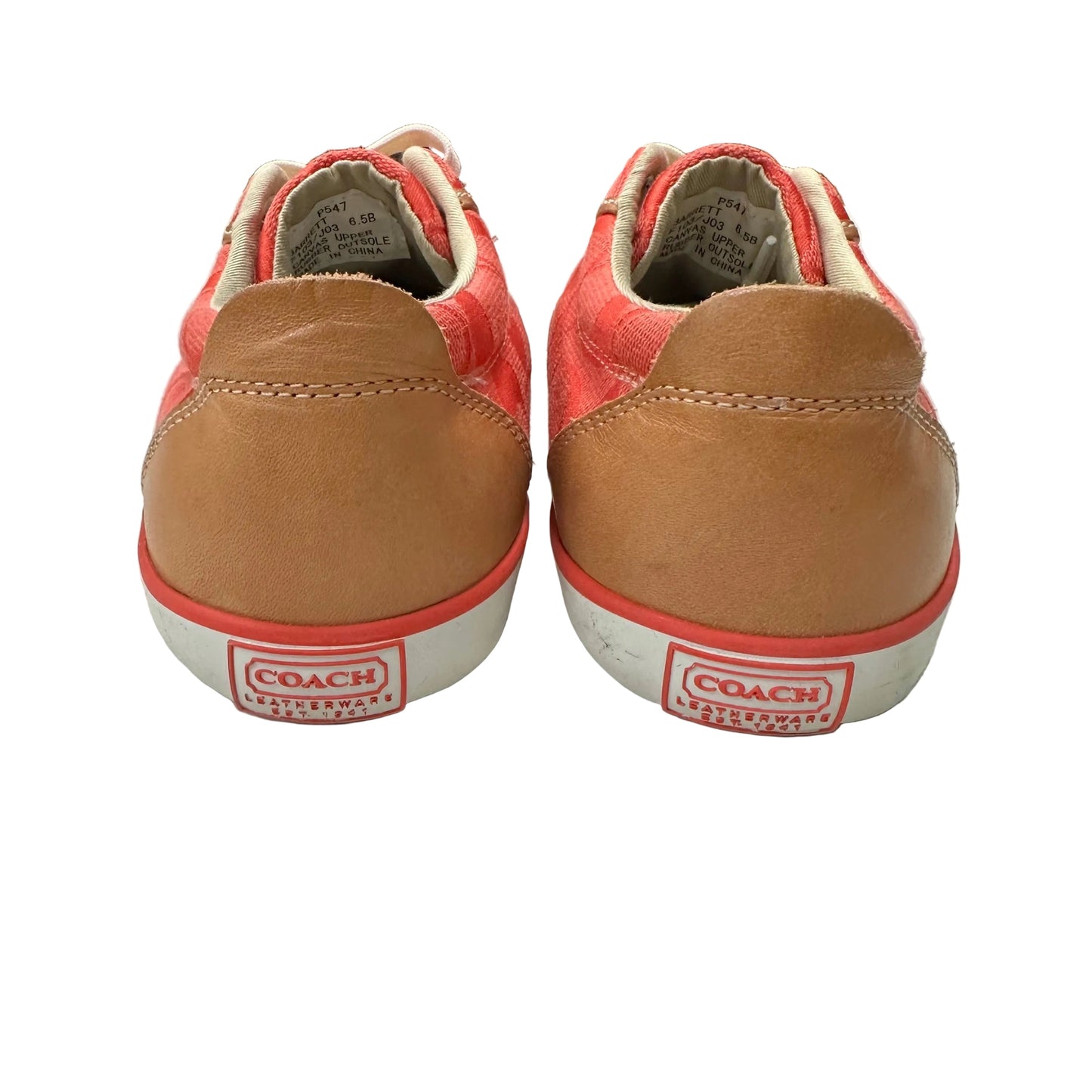 Shoes Designer By Coach In Red & Tan, Size:6.5