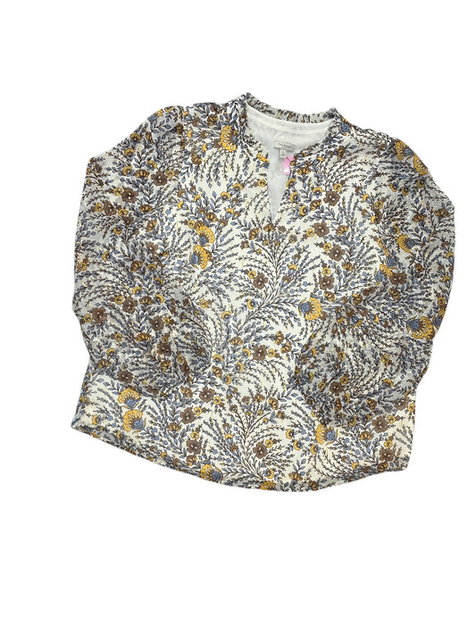 Blouse Ls By Talbots In White, Size:Xl