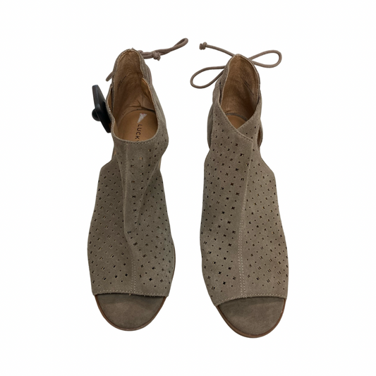 Sandals Heels Block By Lucky Brand In Brown, Size:10