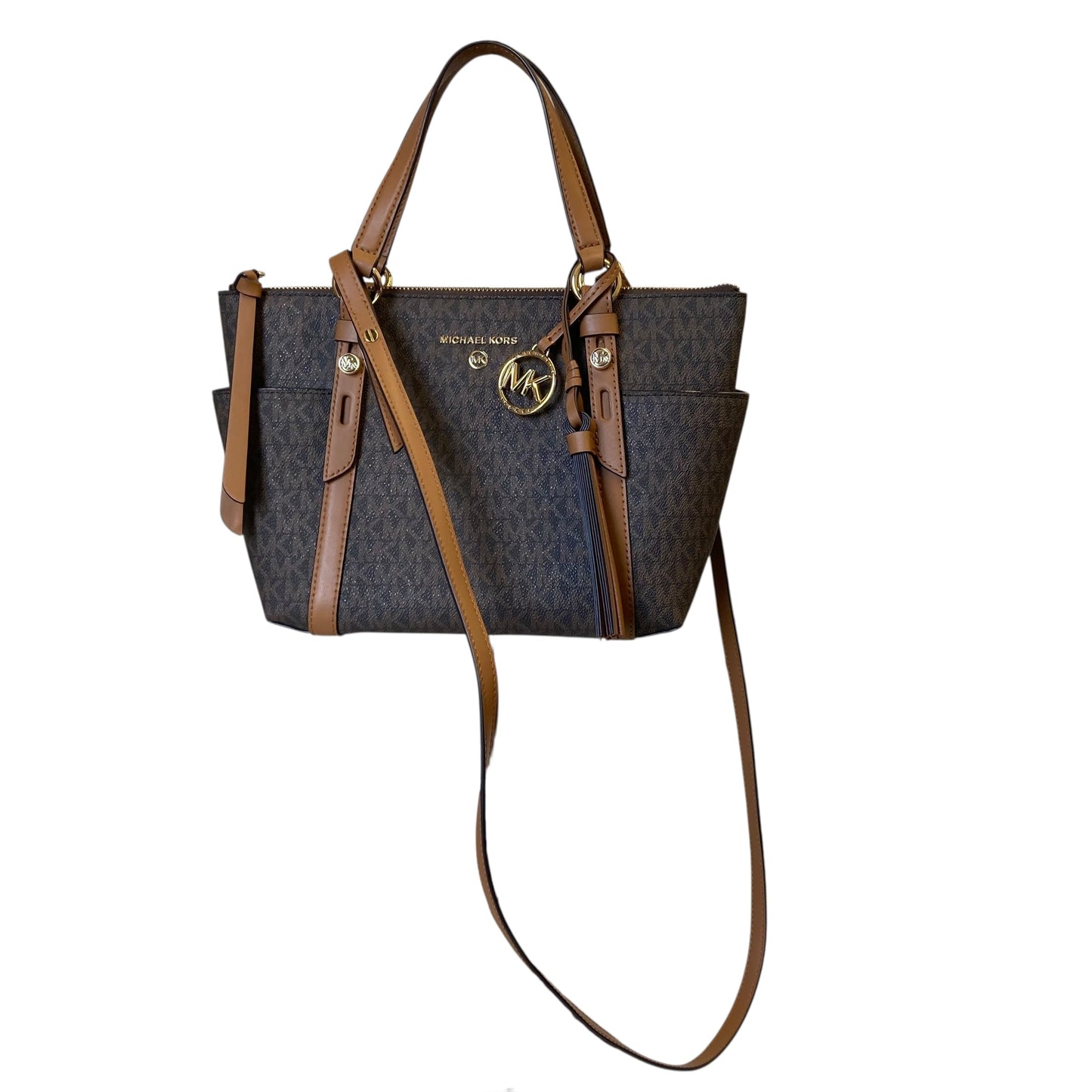 Crossbody Designer By Michael Kors In Brown, Size:Medium