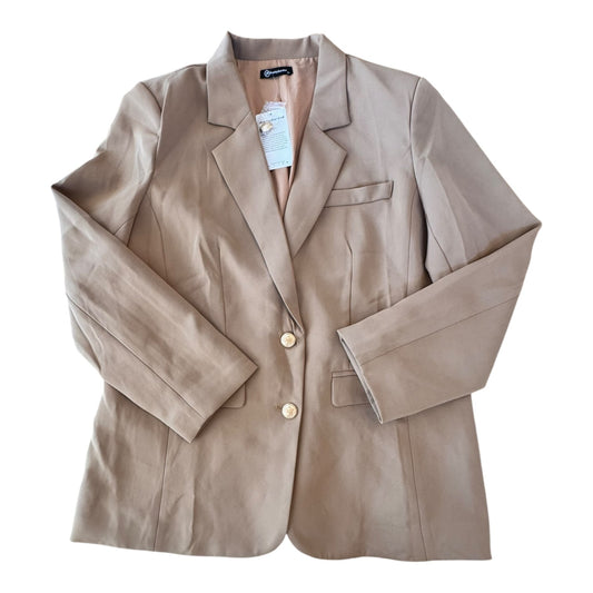 Blazer By PRETTY GARDEN In Tan, Size:Xl