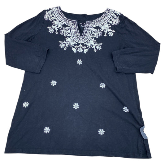Top 3/4 Sleeve By Talbots In Black & White, Size:M
