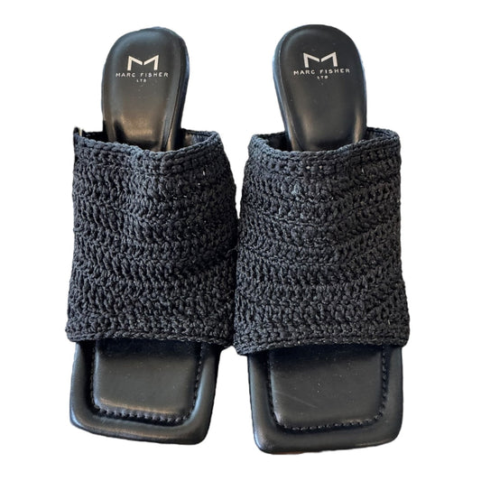 Sandals Heels Stiletto By Marc Fisher In Black, Size:9