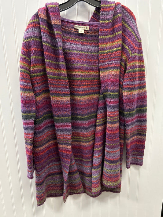 Sweater Cardigan By Ruff Hewn In Purple, Size:L