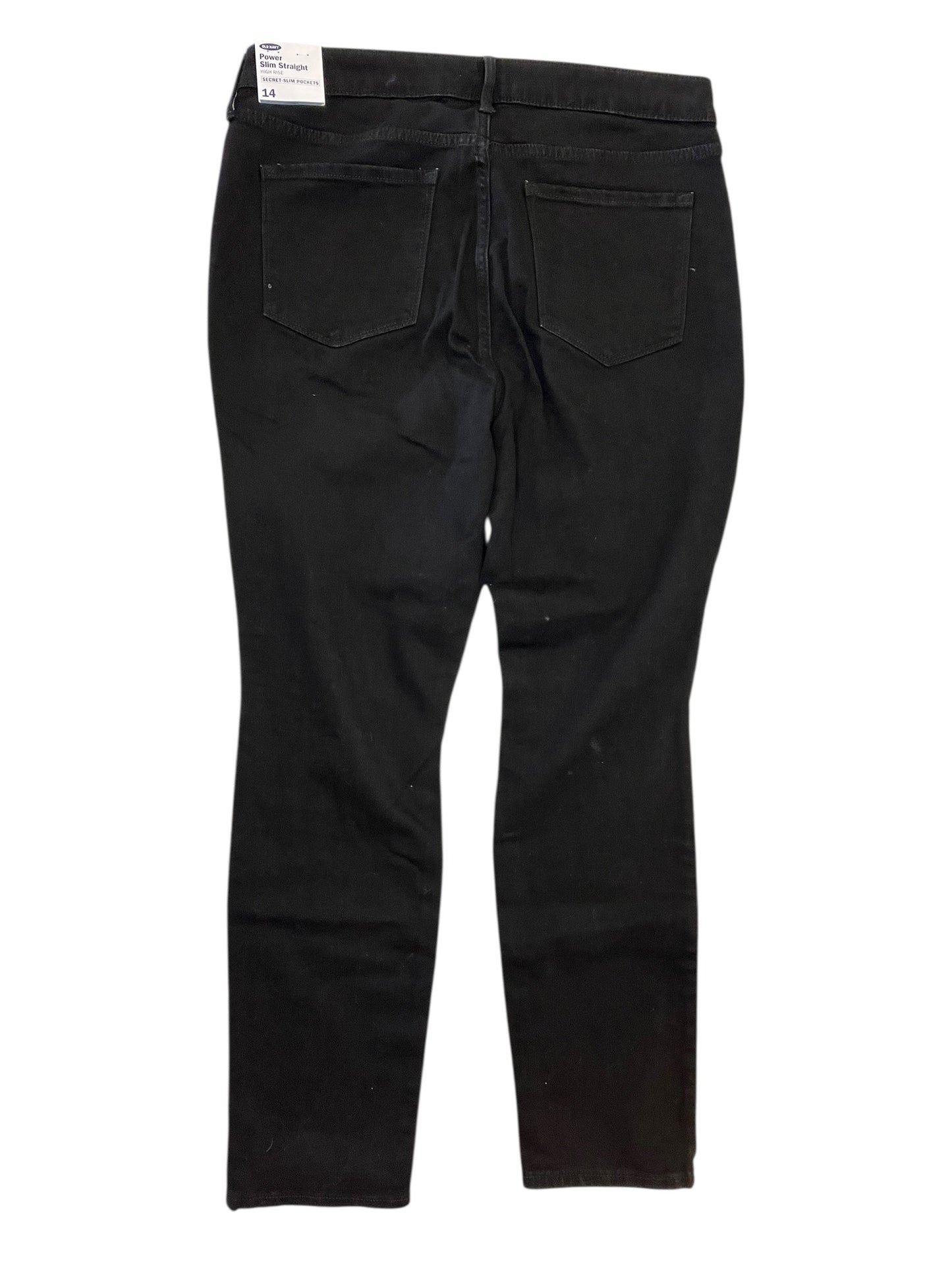 Jeans Straight By Old Navy In Black Denim, Size:14