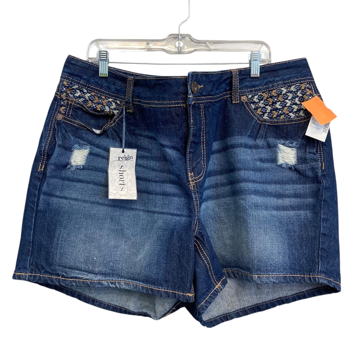 Shorts By Reign In Blue Denim, Size:22
