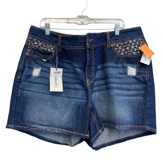 Shorts By Reign In Blue Denim, Size:22