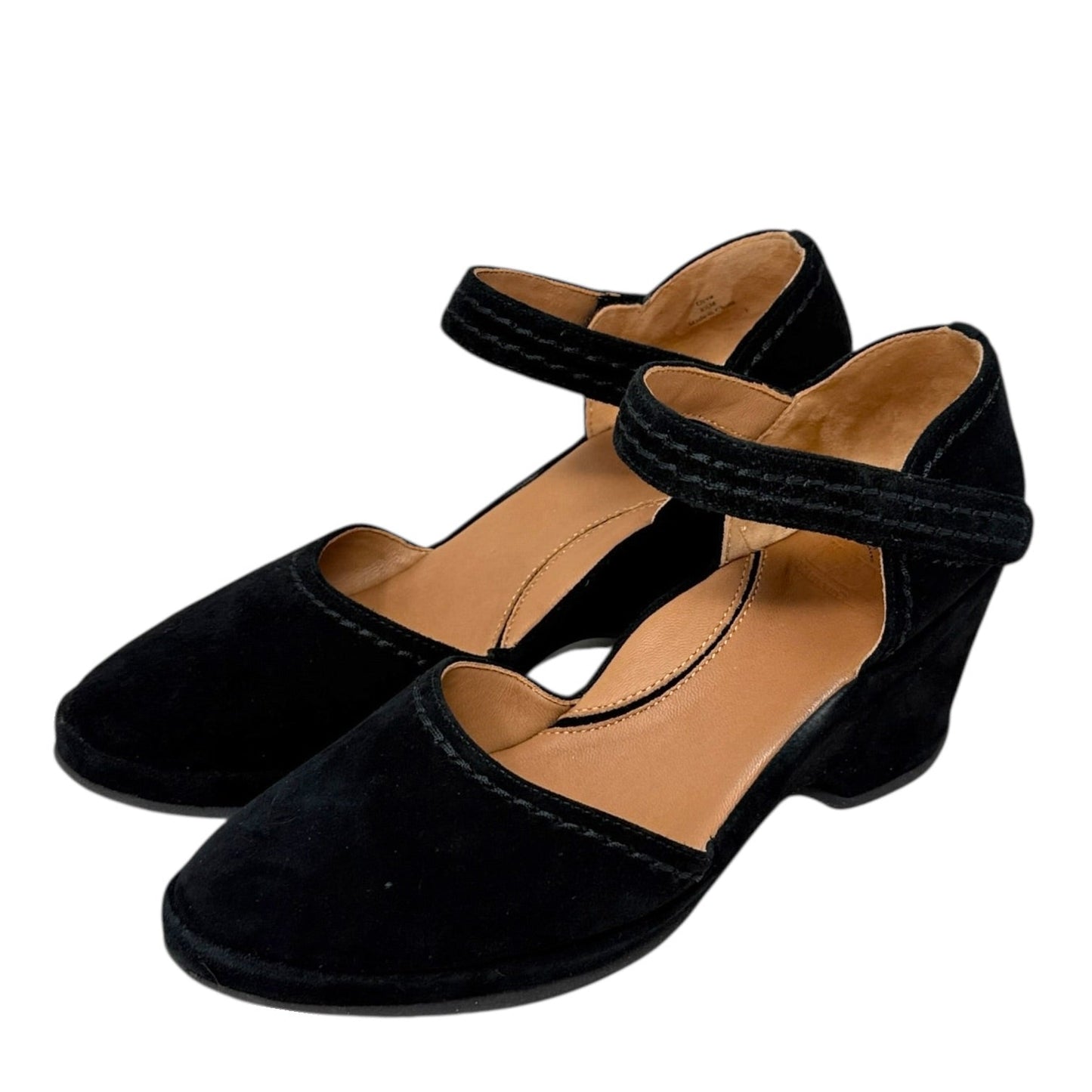 Orva Kidsuede Wedge Sandals By L'Amour DesPieds In Black, Size: 8.5