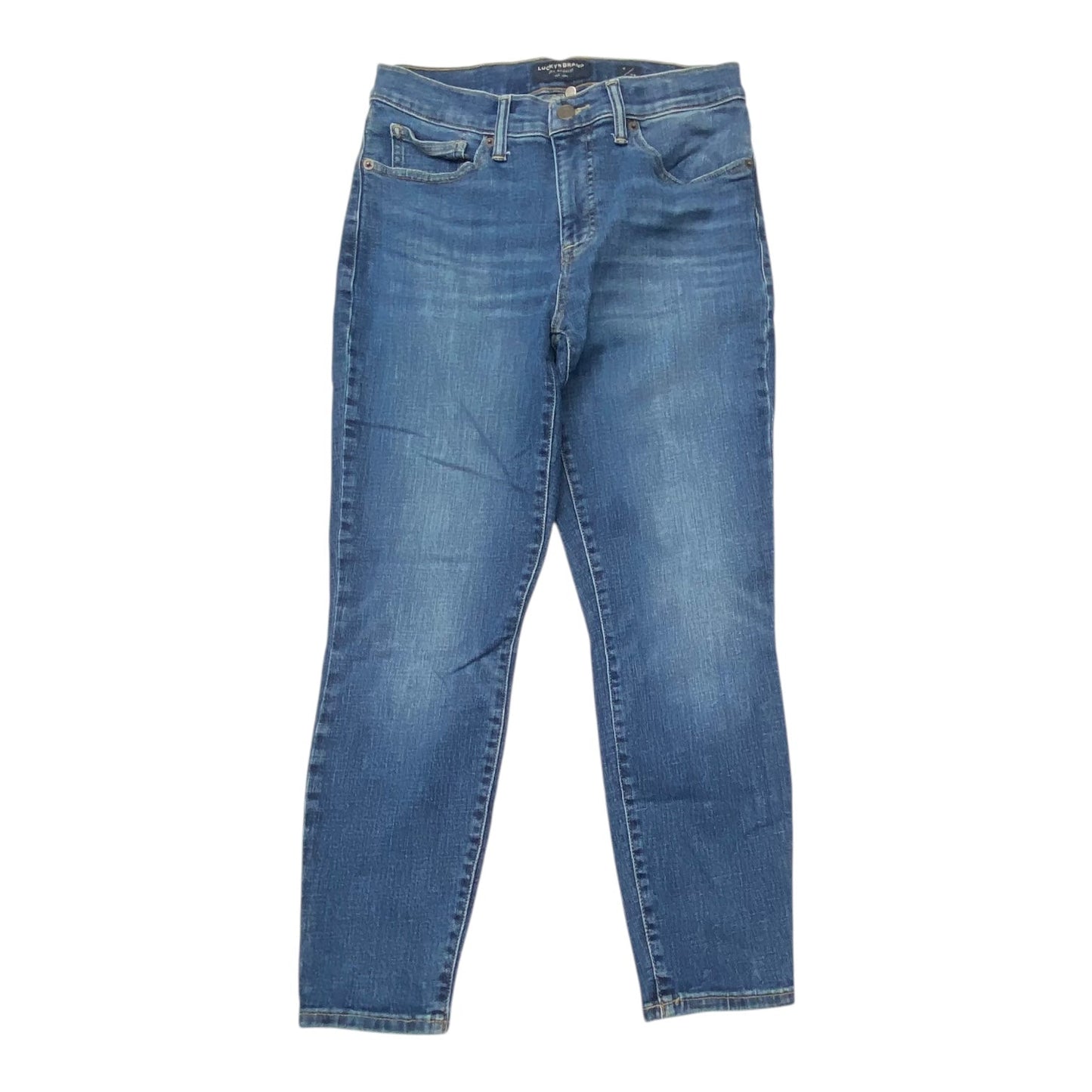 Jeans Cropped By Lucky Brand In Blue Denim, Size:6