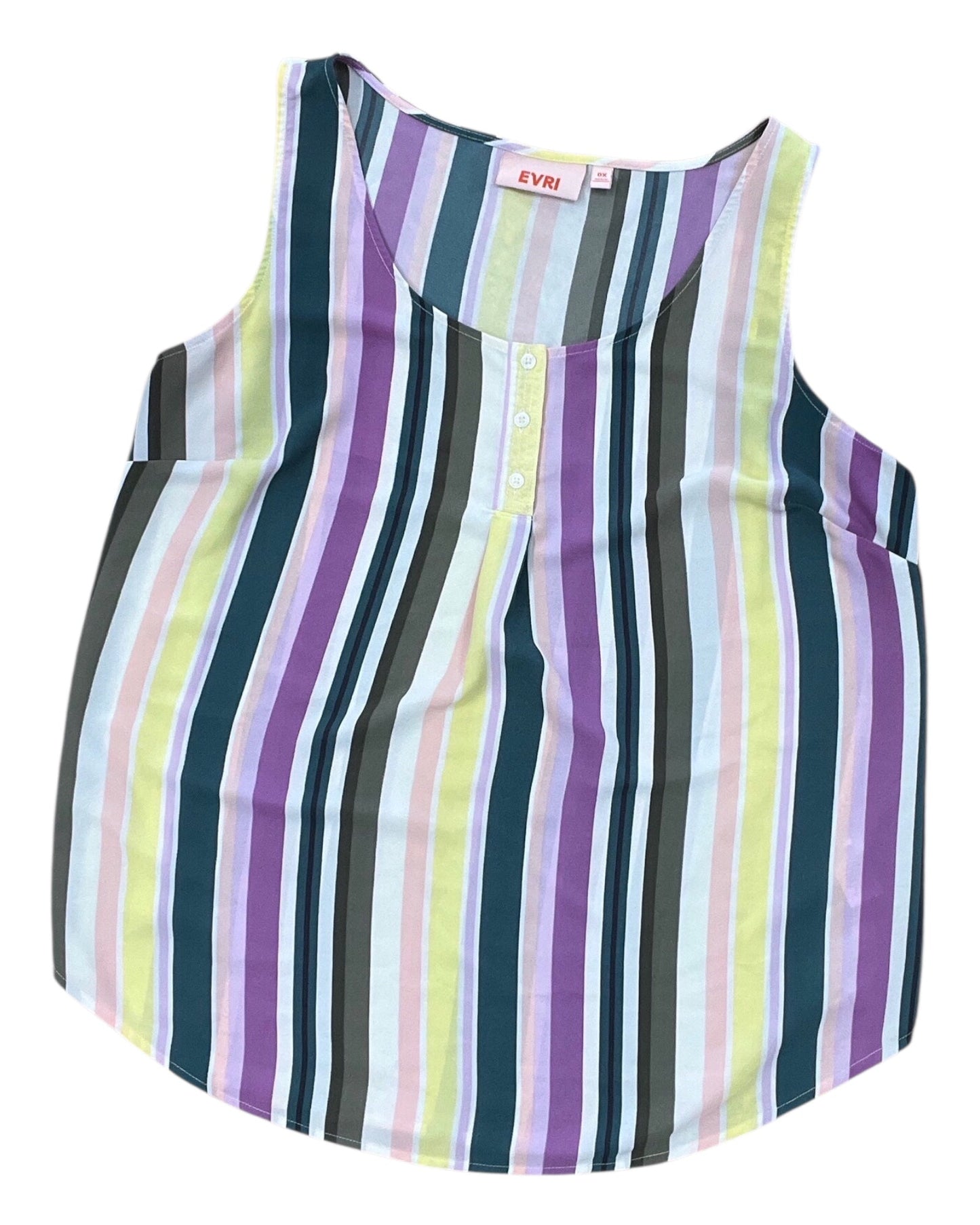 Top Sleeveless By Evri In Green & Purple, Size:1X