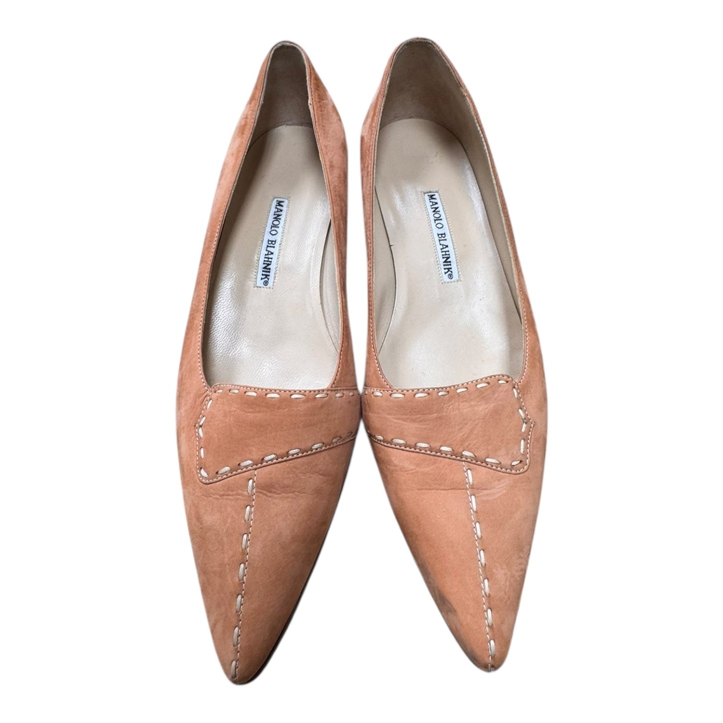 Shoes Luxury Designer By Manolo Blahnik In Coral, Size:9.5