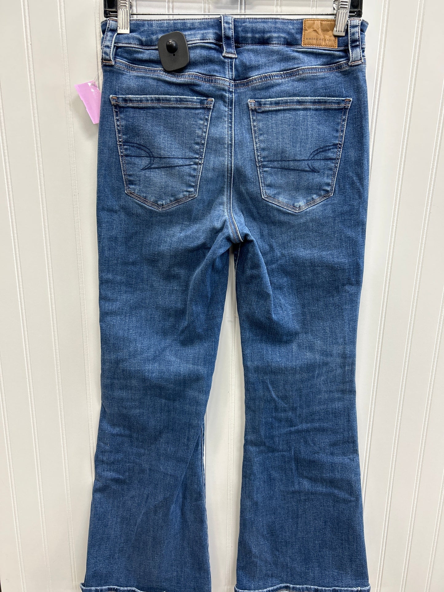 Jeans Flared By American Eagle In Blue Denim, Size:6P