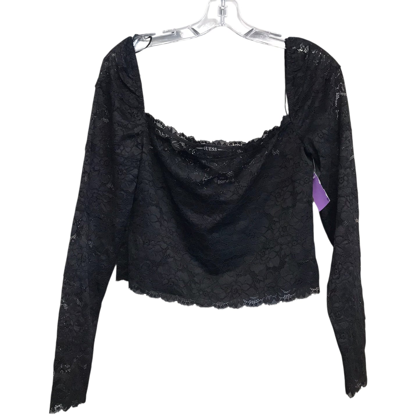 Top Ls Basic By Guess In Black, Size:L