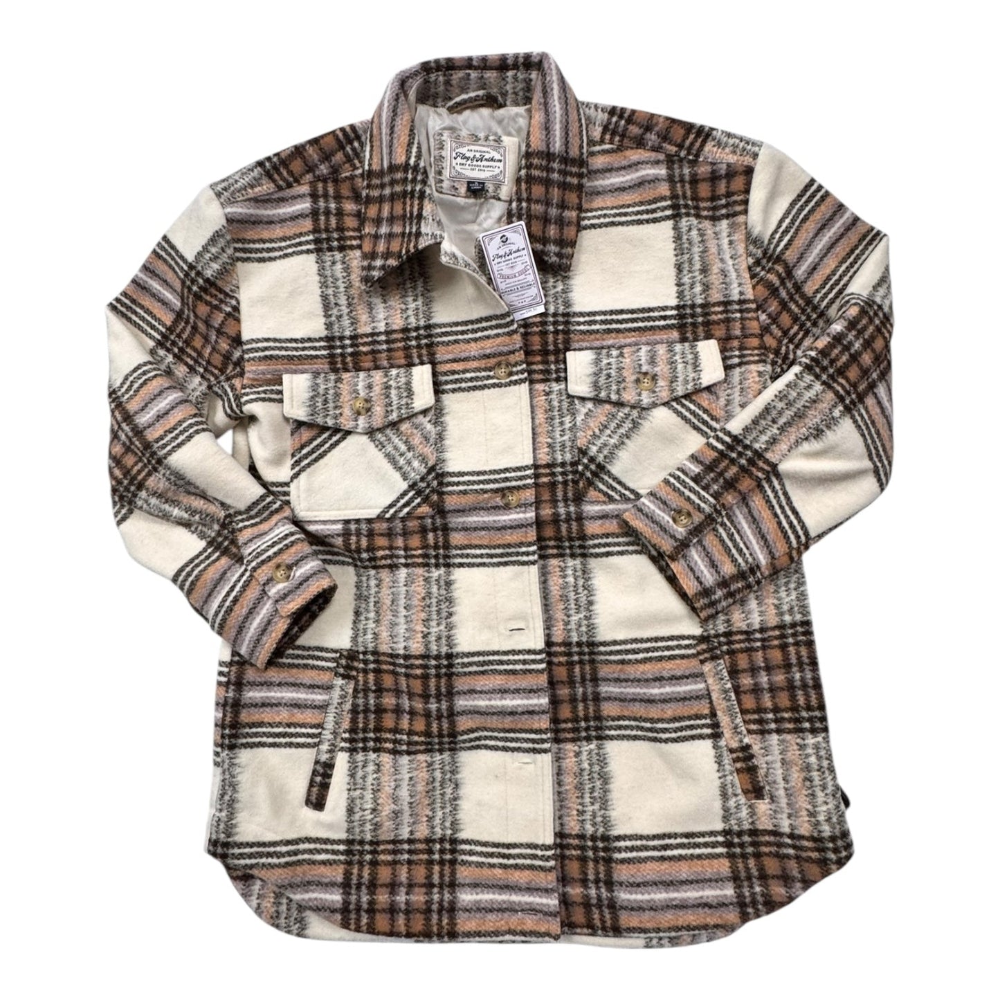 Jacket Shirt By Cmb In Plaid Pattern, Size:S