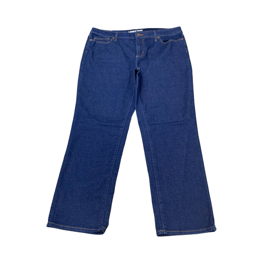 Jeans Straight By Lands End In Blue Denim, Size:16