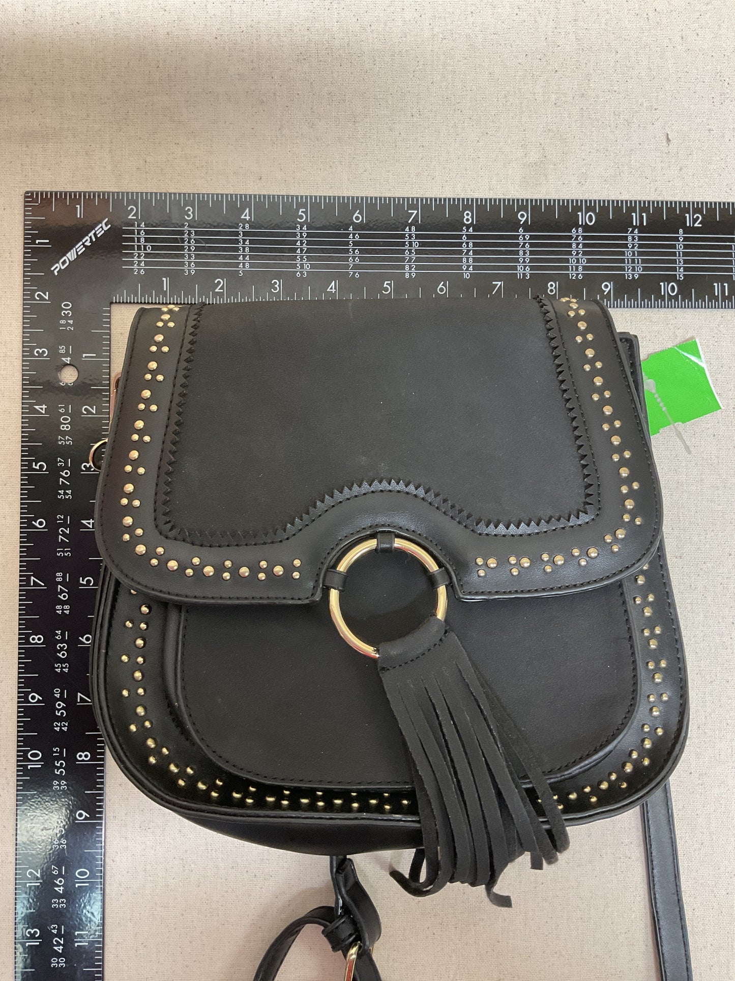 Handbag By Clothes Mentor In Black & Gold, Size:Small -as is