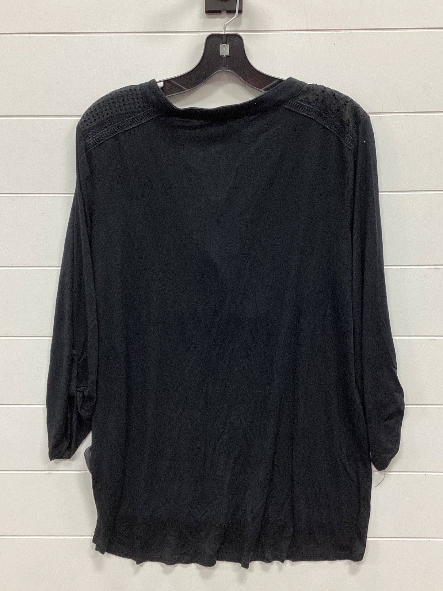 Top 3/4 Sleeve By Cable And Gauge In Black, Size:Xl