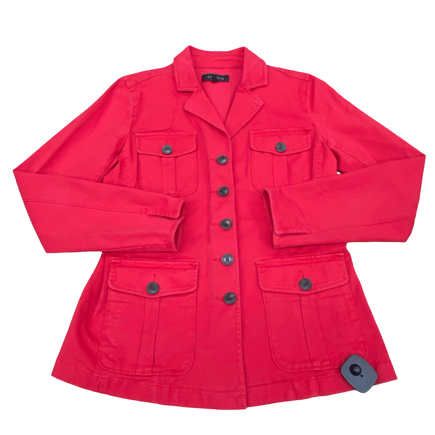 Jacket Denim By Talbots In Red Denim, Size:S
