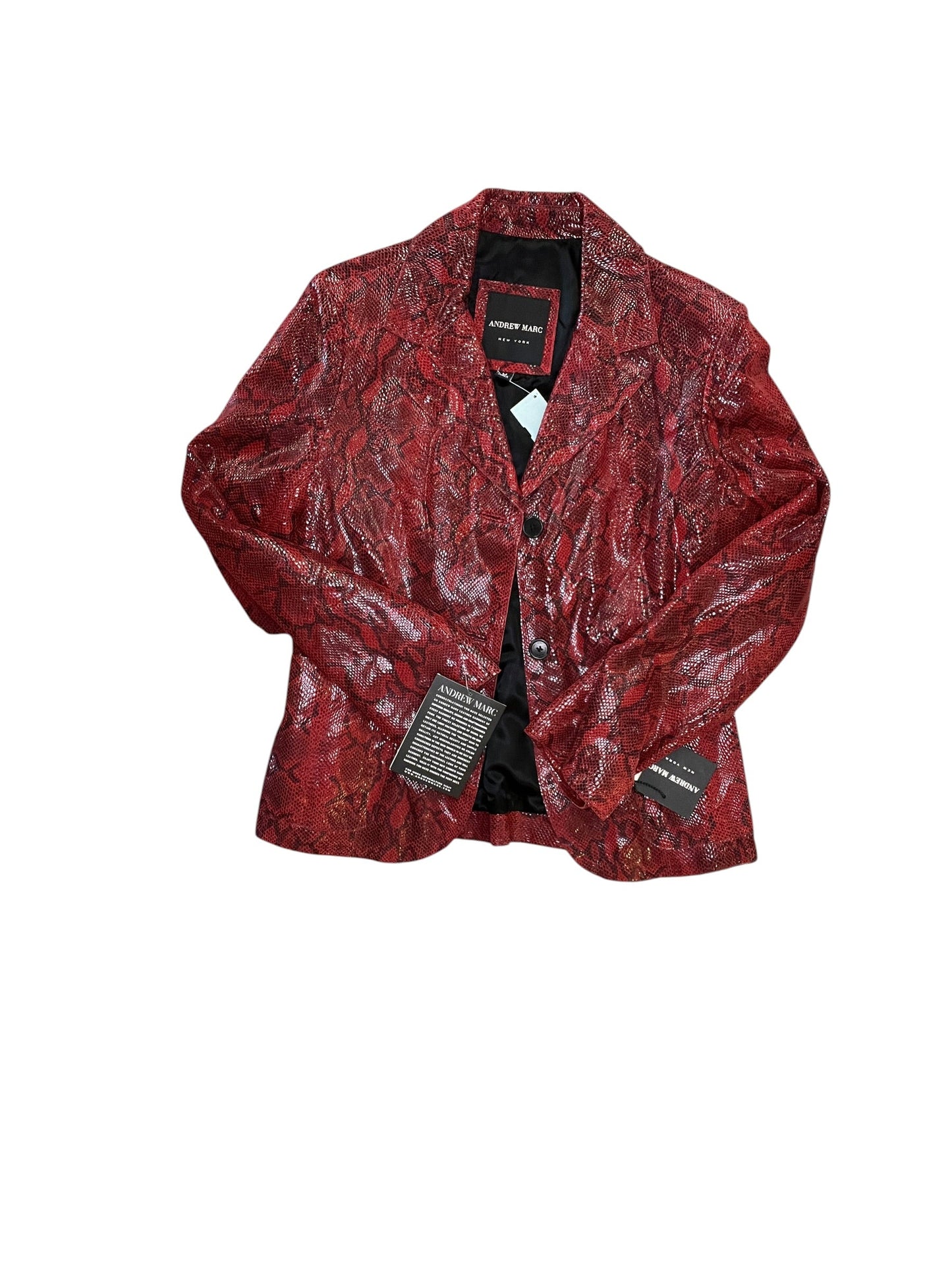 Blazer By Andrew Marc In Snakeskin Print, Size:M