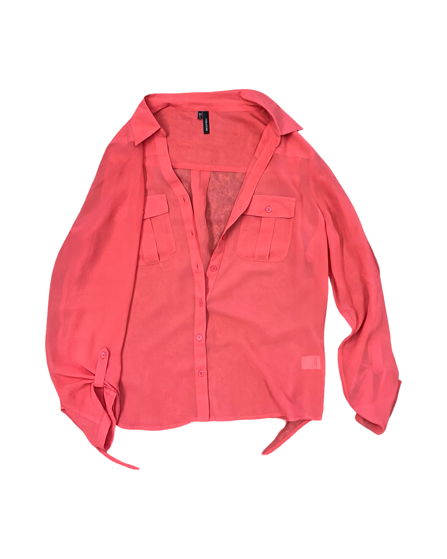 Blouse Ls By Maurices In Coral, Size:M
