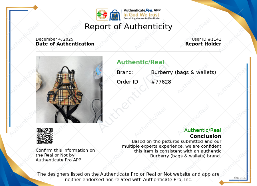 Backpack Luxury Designer By Burberry In Plaid Pattern, Size:Small