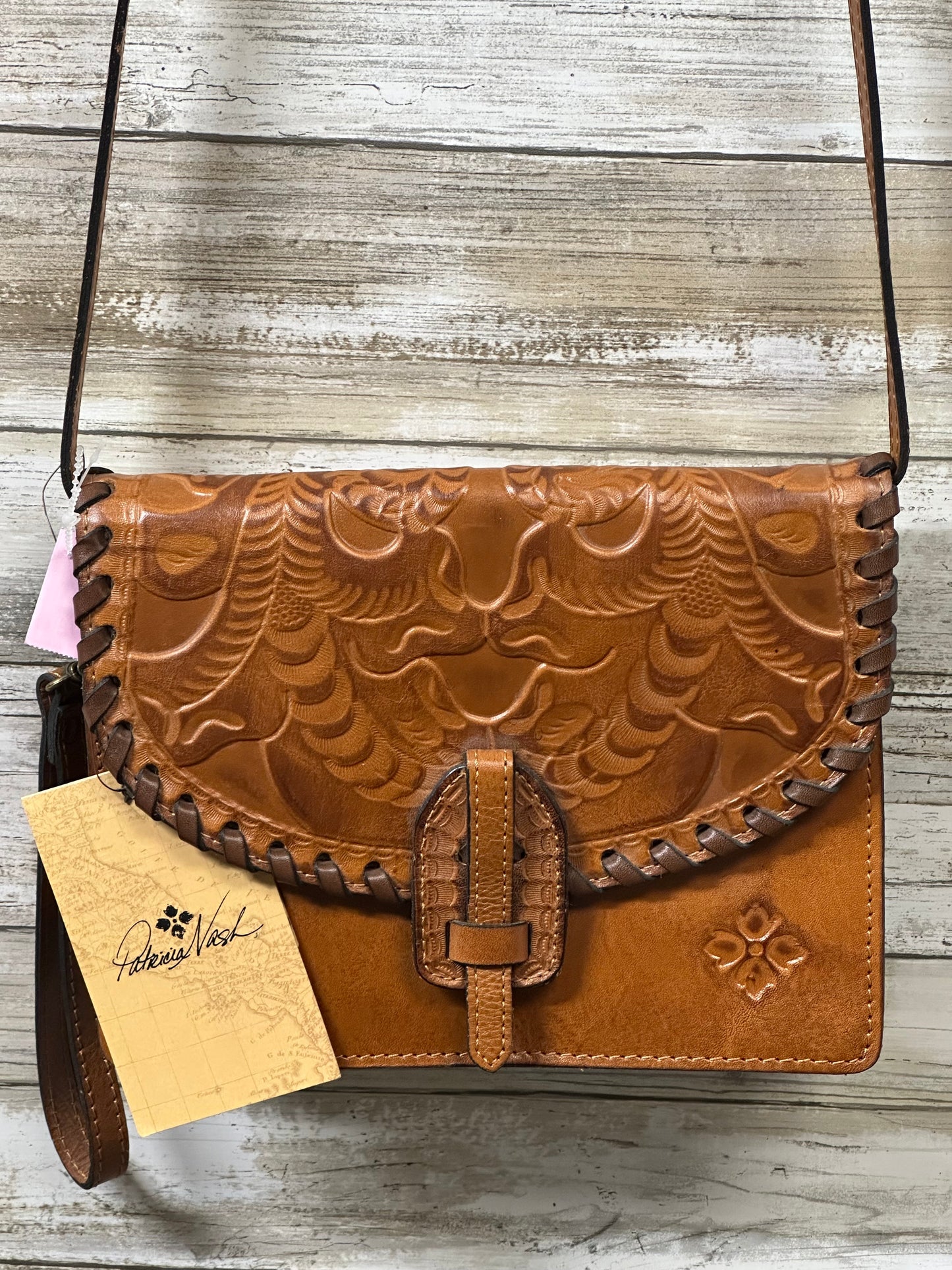 Crossbody Designer By Patricia Nash In Brown, Size:Small