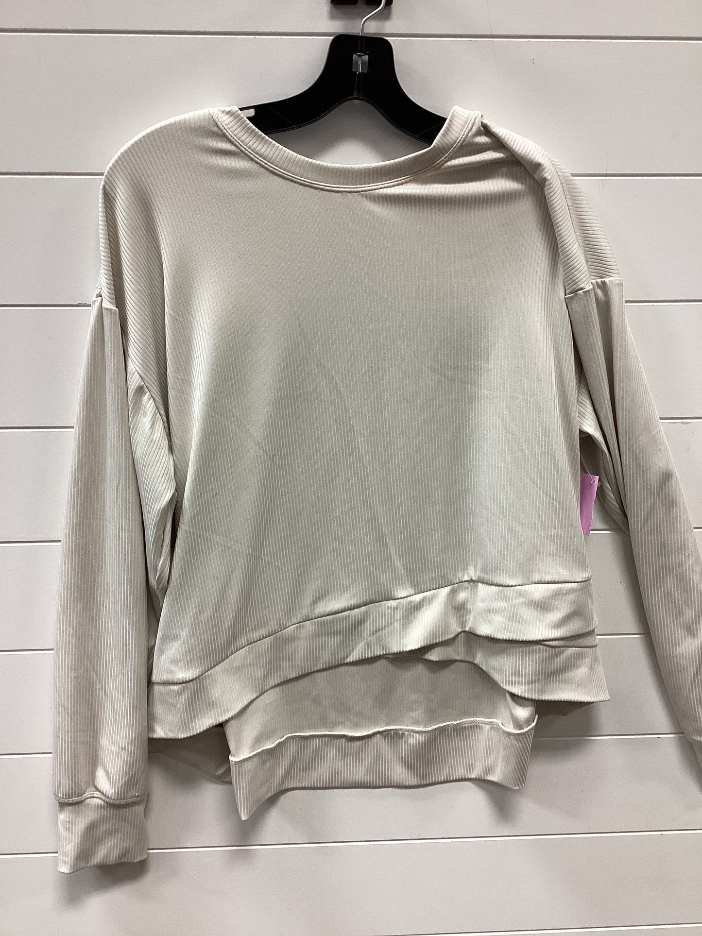 Athletic Top Ls Crewneck By Danskin In Cream, Size:Xl