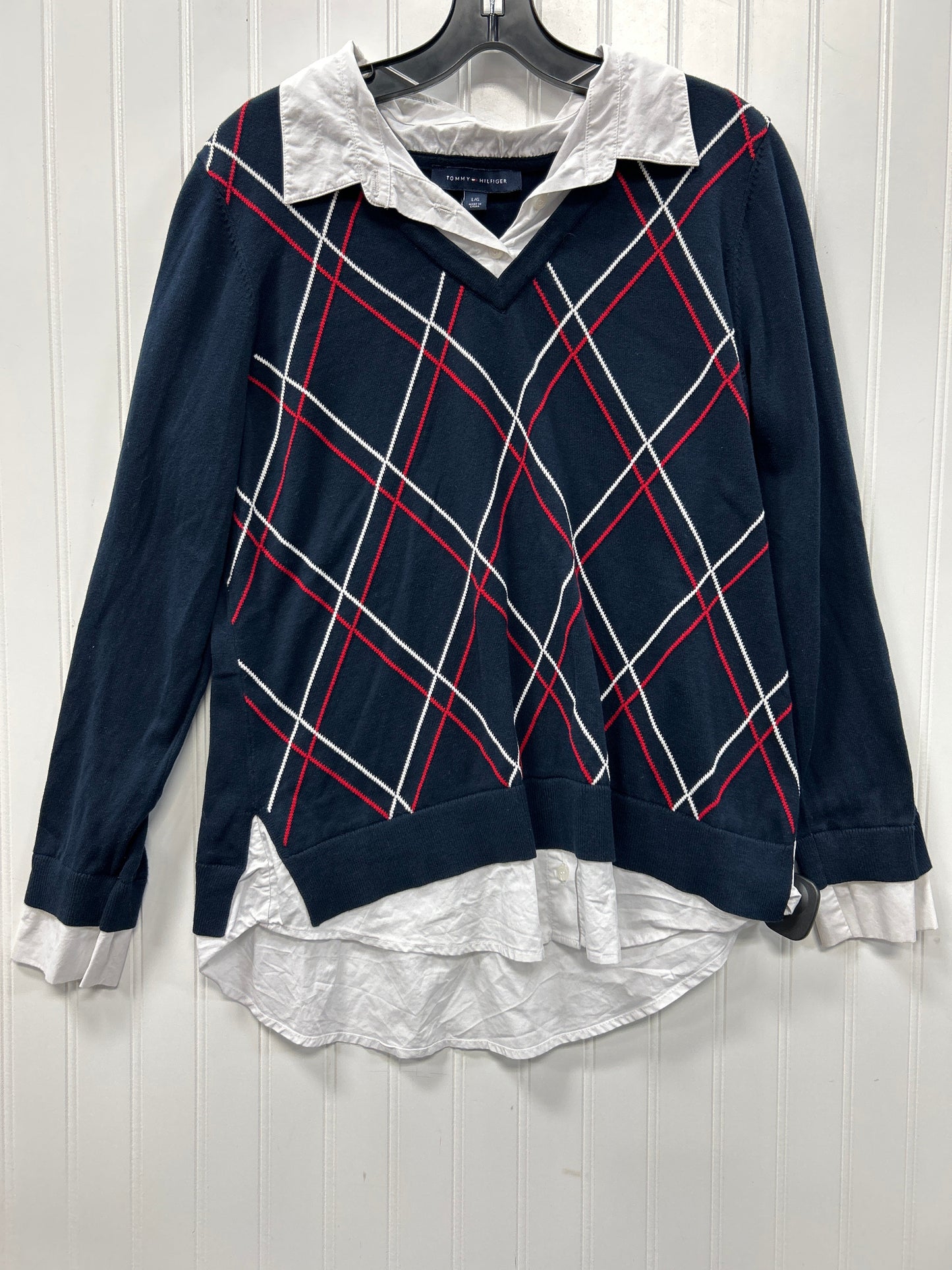 Top Ls By Tommy Hilfiger In Navy, Size:L