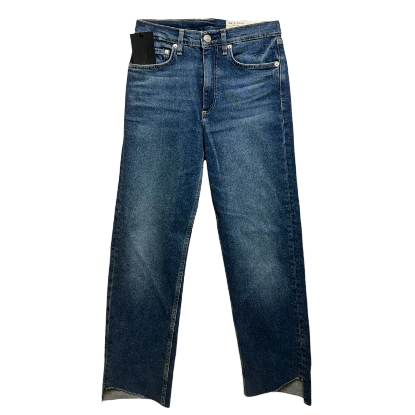 Harlow Jeans Straight By Rag & Bones Jeans In Blue Denim, Size: 2