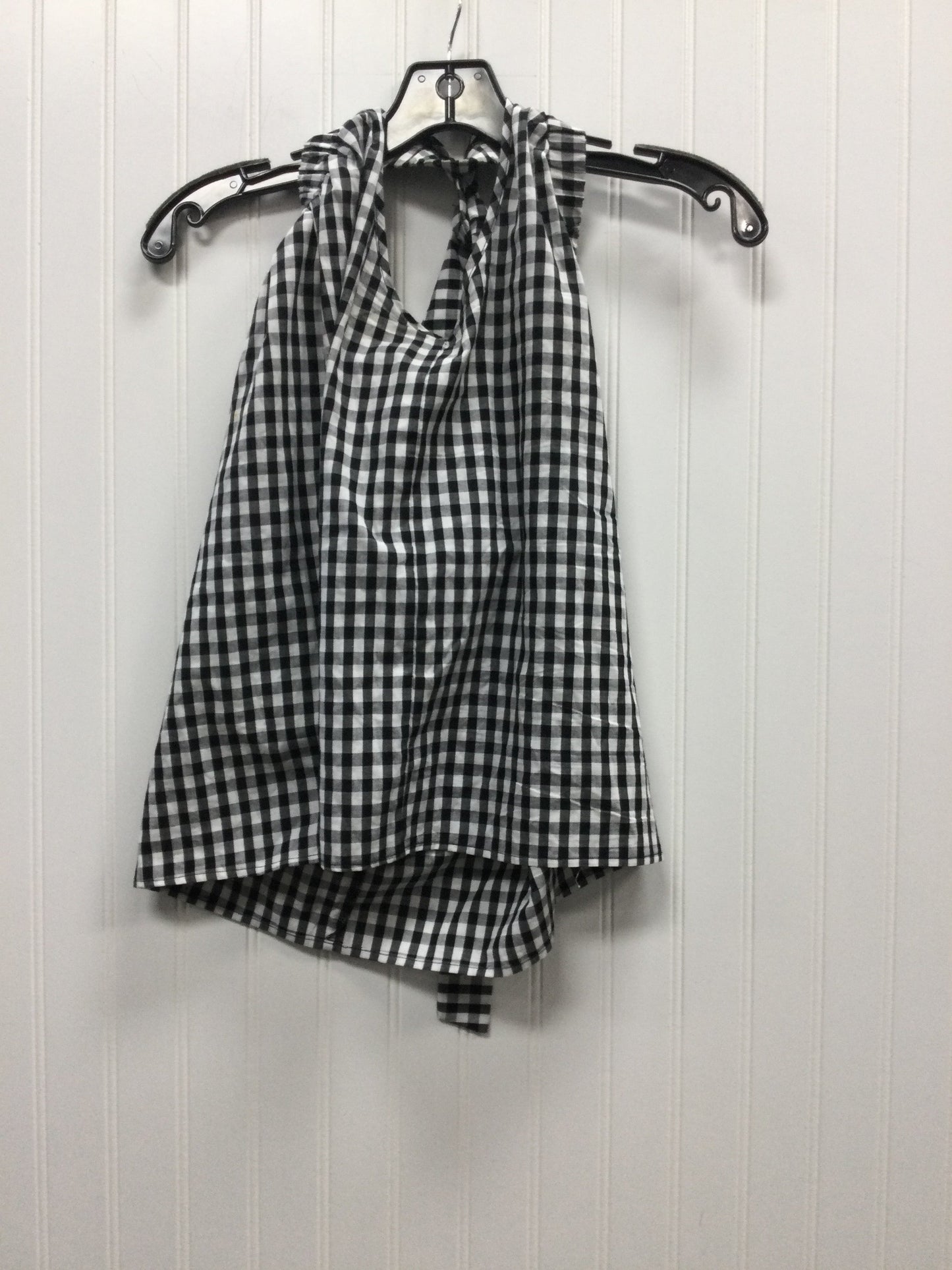 Top Sleeveless By Elan In Black & White, Size:Xs