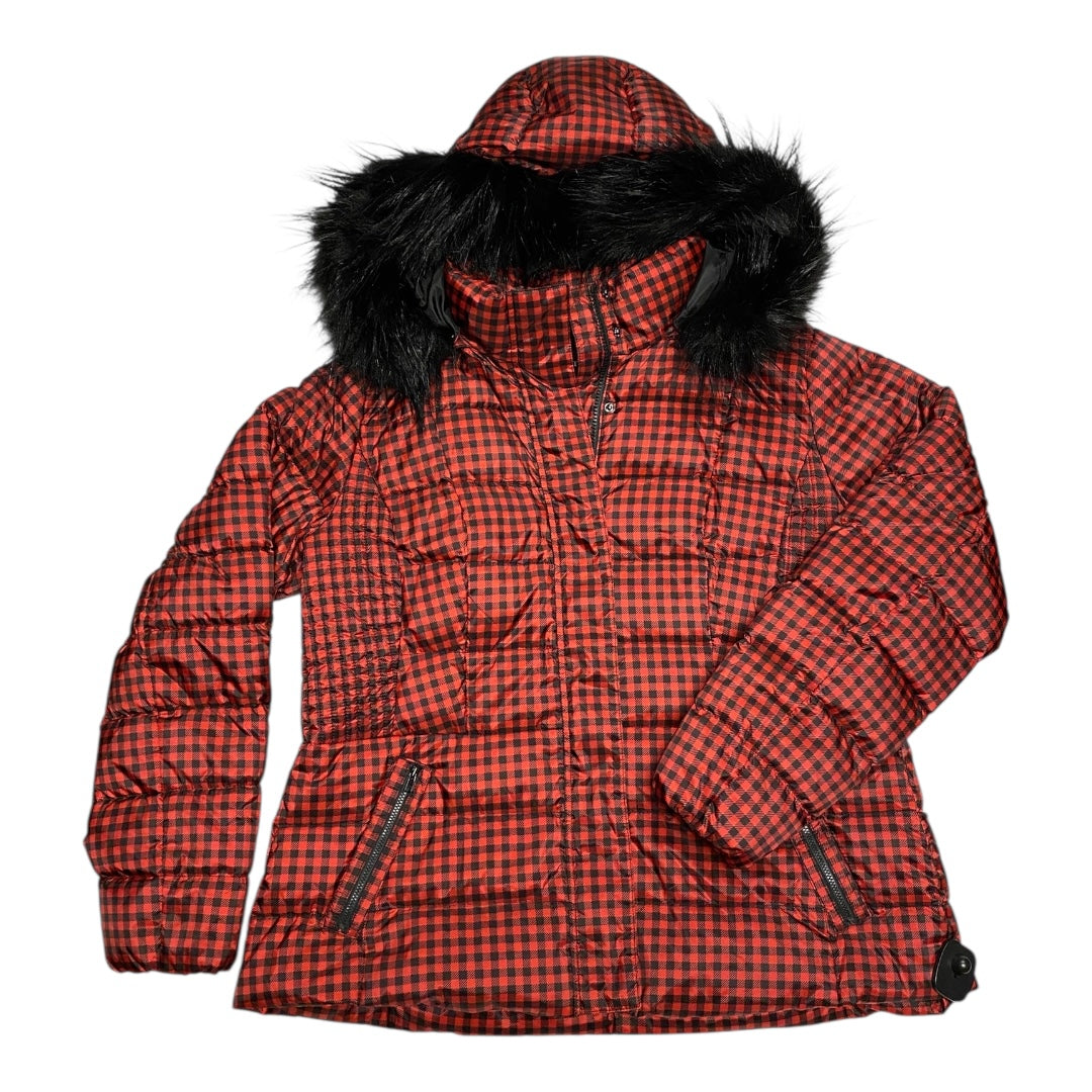 Coat Puffer & Quilted By Talbots In Black & Red, Size:Xl