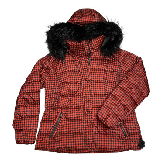 Coat Puffer & Quilted By Talbots In Black & Red, Size:Xl