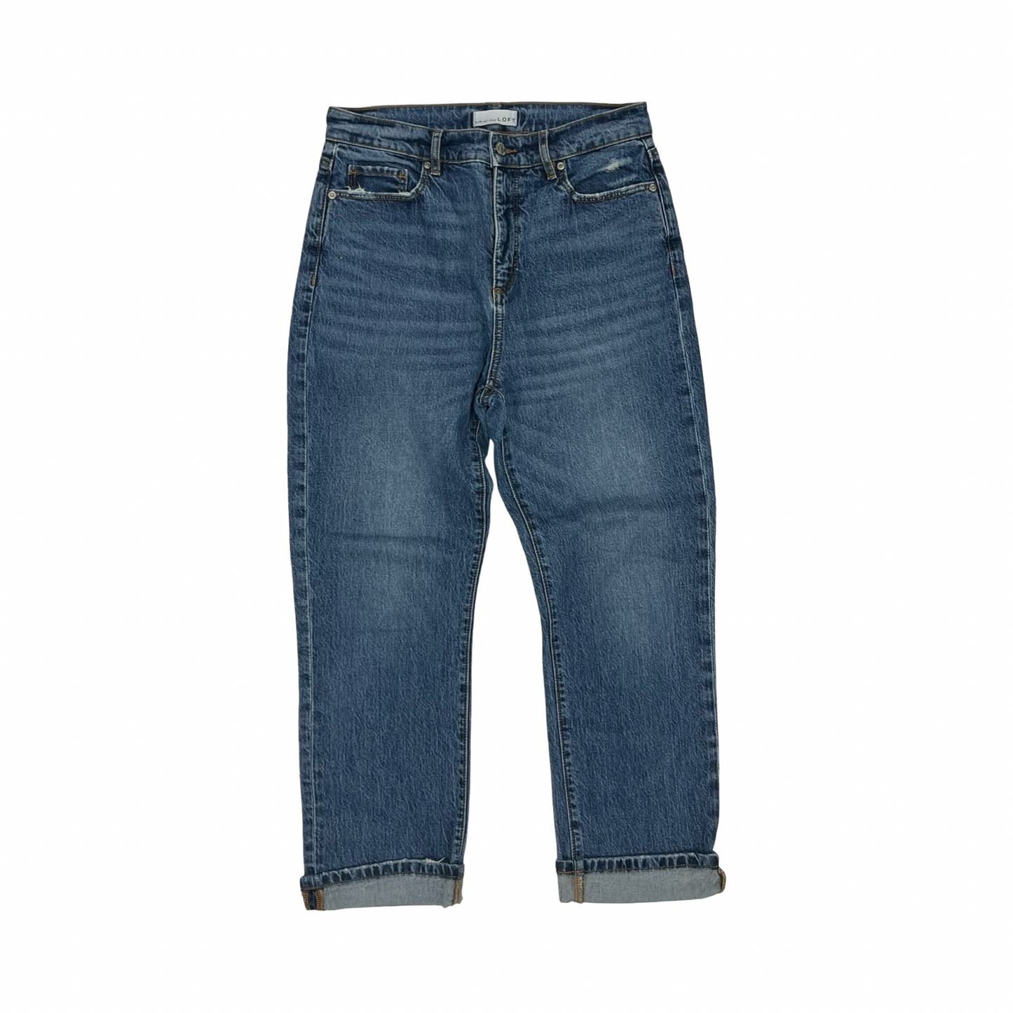 Jeans Straight By Oggi In Blue Denim, Size:4