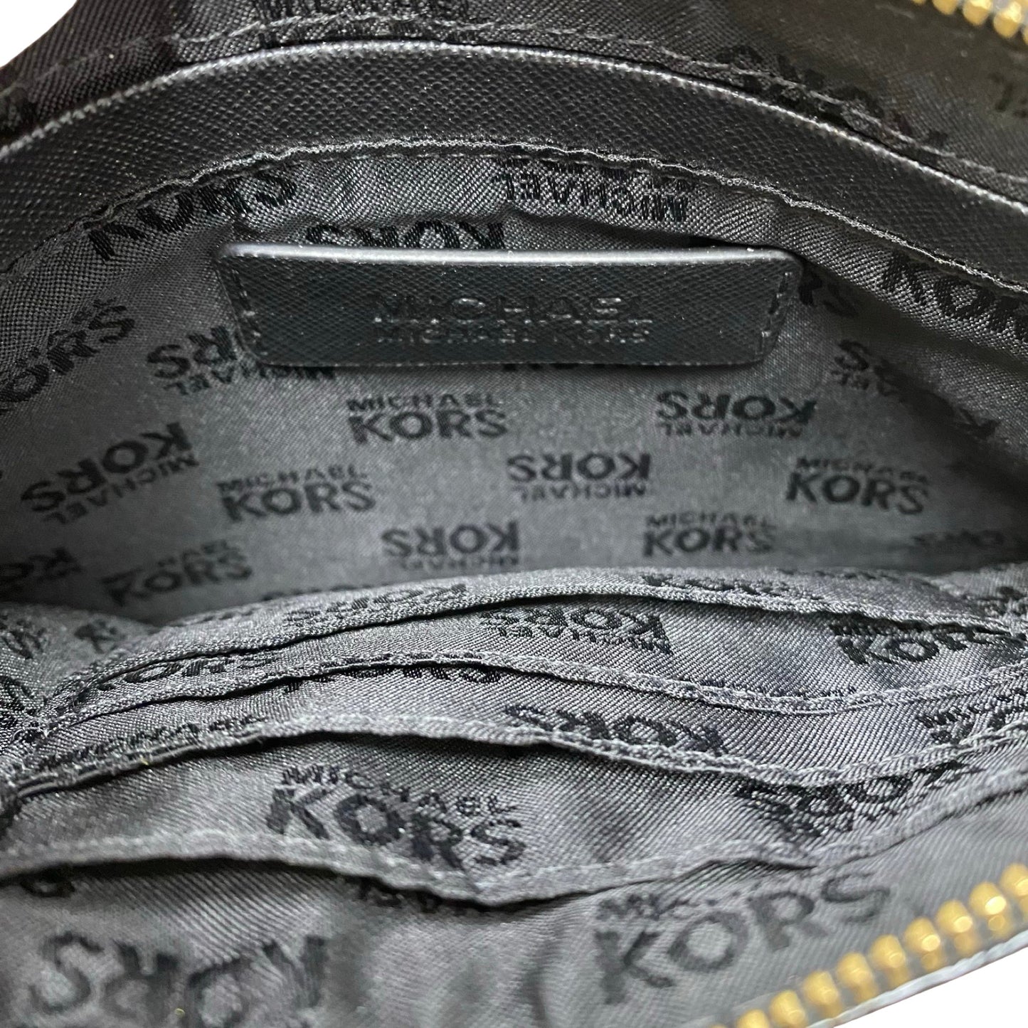 Wristlet Designer By Michael Kors In Black & Gold, Size:Medium