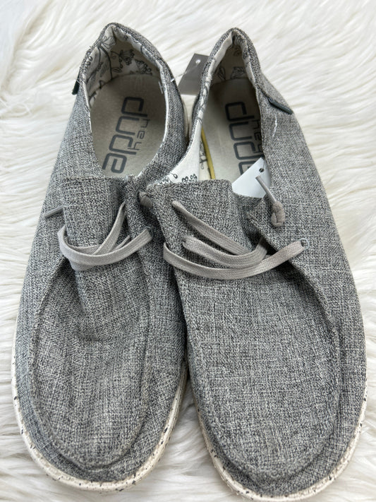 Shoes Flats By Hey Dude In Grey, Size:10