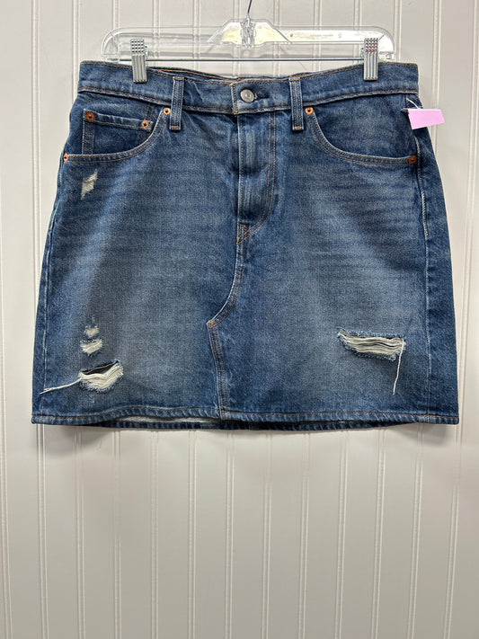 Skirt Mini & Short By Levis In Blue Denim, Size:12