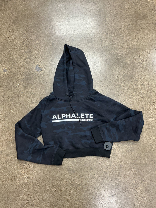 Athletic Sweatshirt Hoodie By Alphalete In Black & Grey, Size:S