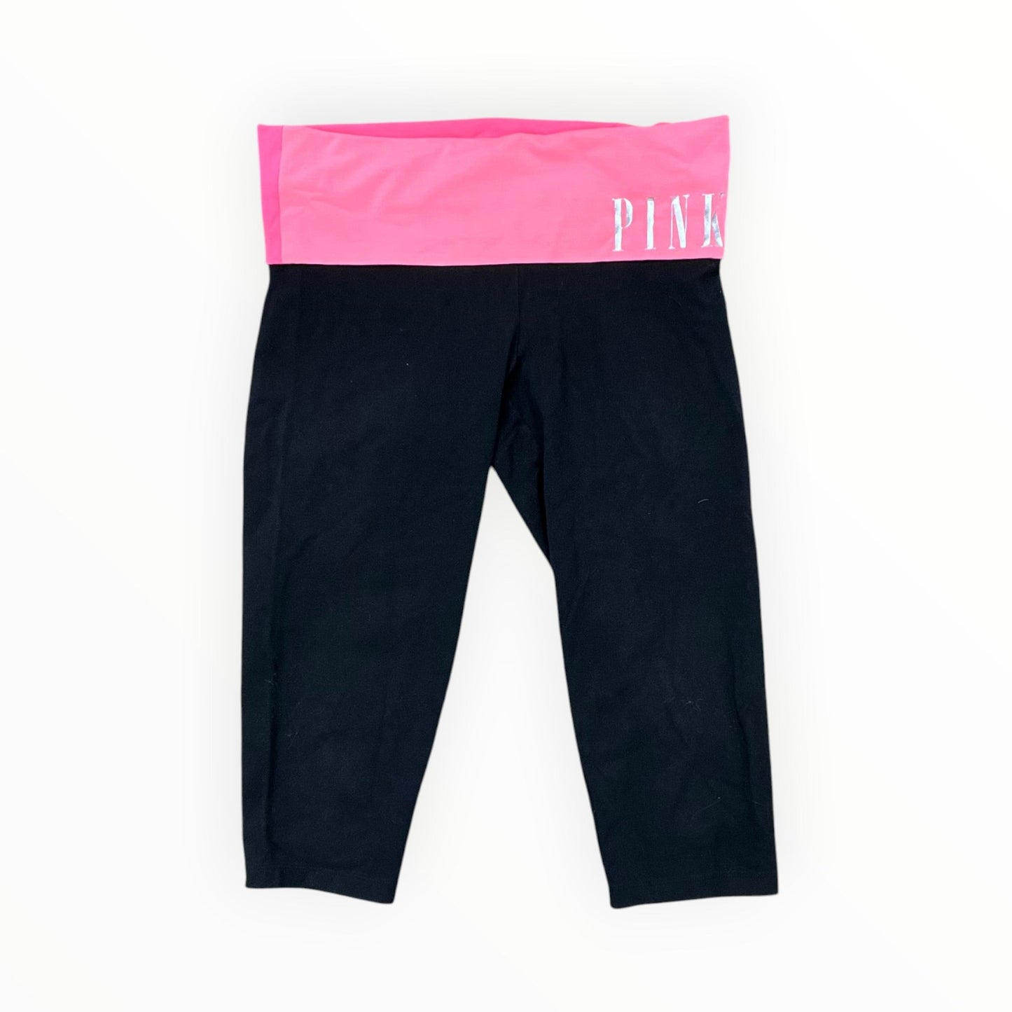 Athletic Leggings Capris By Pink In Black & Pink, Size:S