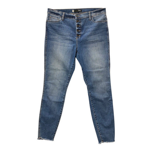 Jeans Skinny By Kut In Blue Denim, Size:14